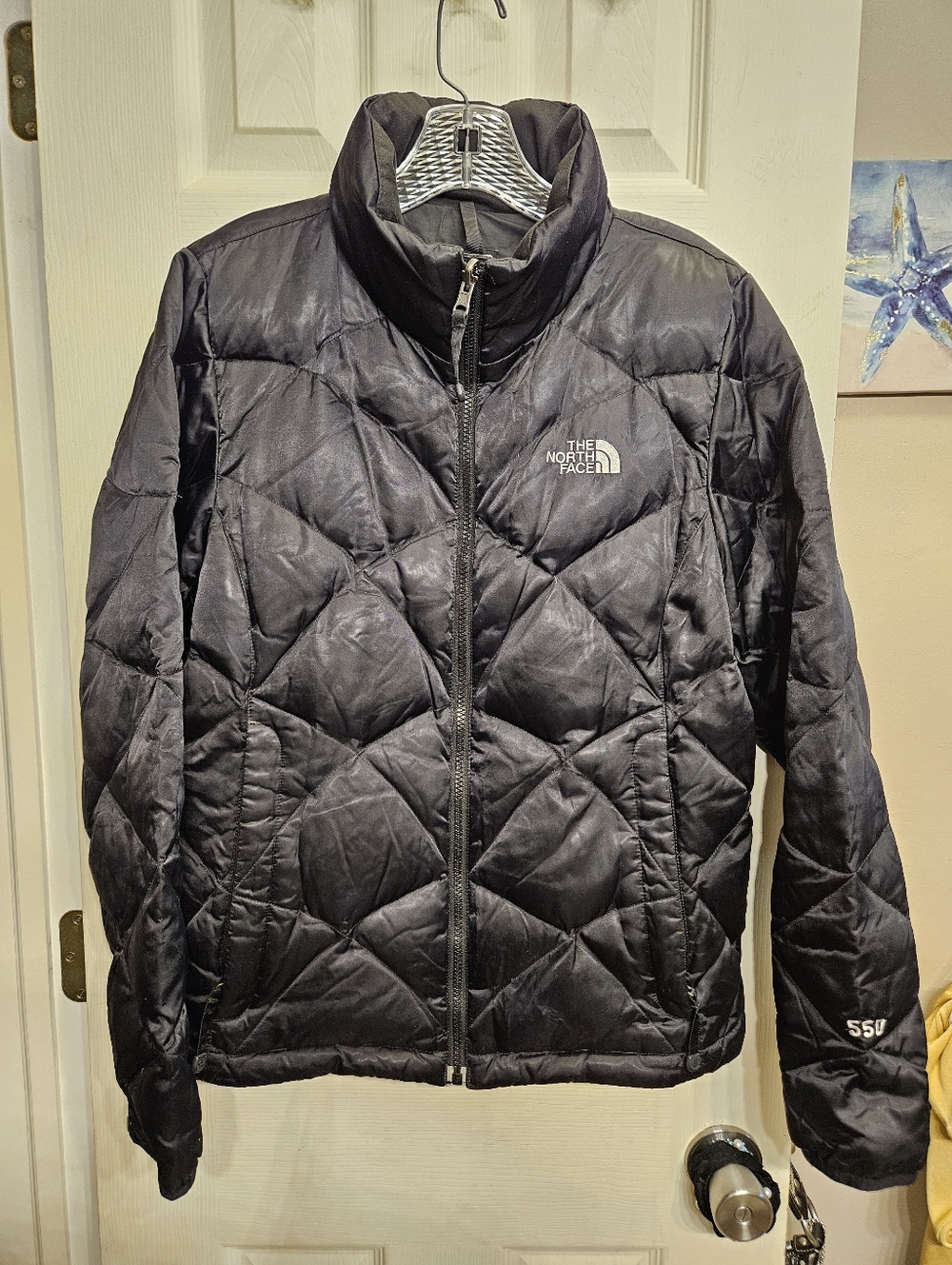 The North face black 550 fill quilted puffer jacket coat womens medium